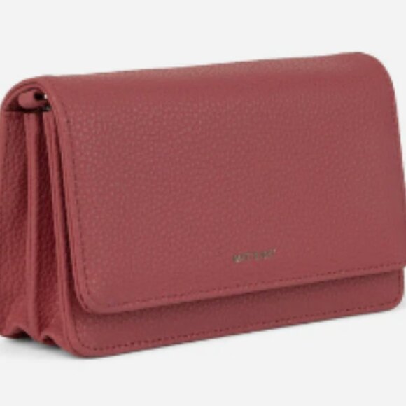 Matt & Nat BEE Vegan Leather Crossbody Bag Lychee NWT Pink Blush Rose - Picture 2 of 6